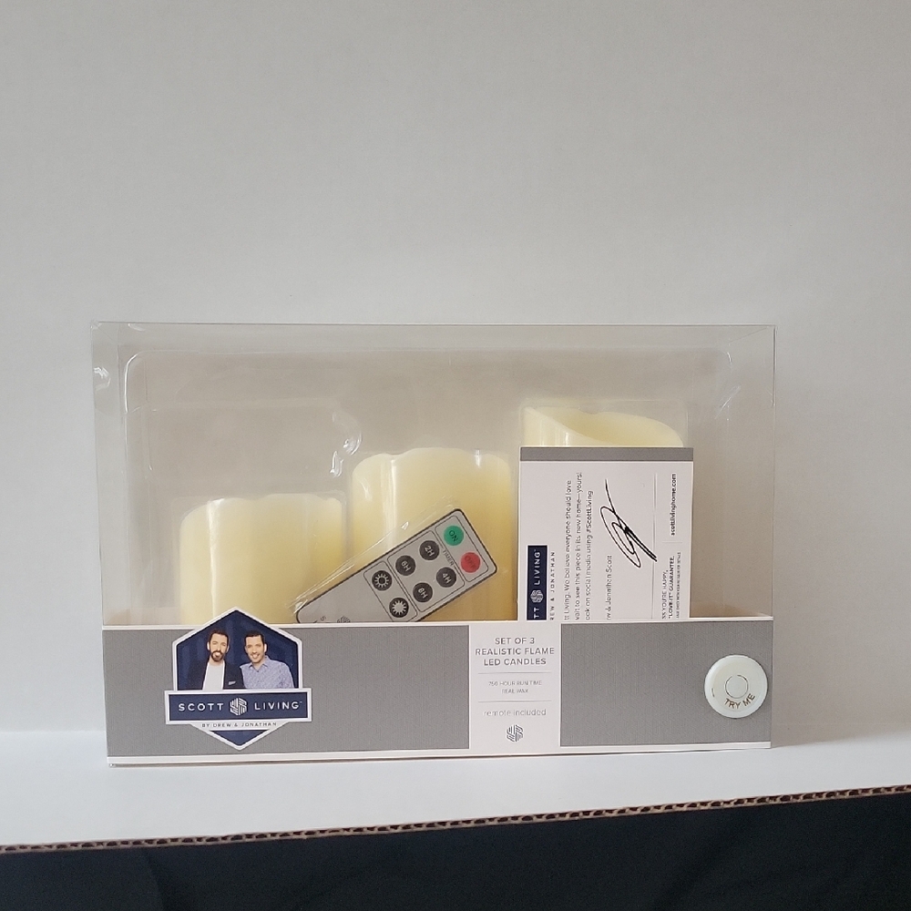 Scott Living Cream LED Candle Set with Remote